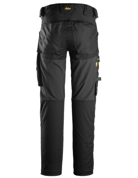 6593 Pantalones lasrgos de trabajo elasticos Rodilleras Capsulized AllroundWork color negro