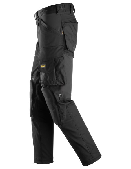 6593 Pantalones lasrgos de trabajo elasticos Rodilleras Capsulized AllroundWork color negro