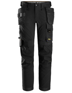 6275 Pantalones largos de trabajo elasticos 4 vias con bolsillos flotantes AllroundWork color negro