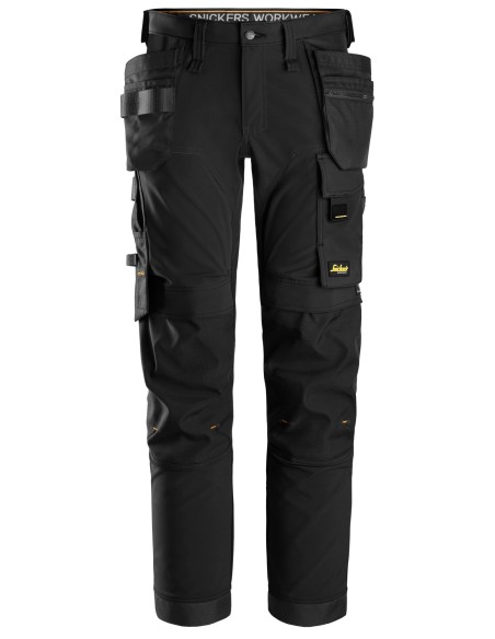 6275 Pantalones largos de trabajo elasticos 4 vias con bolsillos flotantes AllroundWork color negro