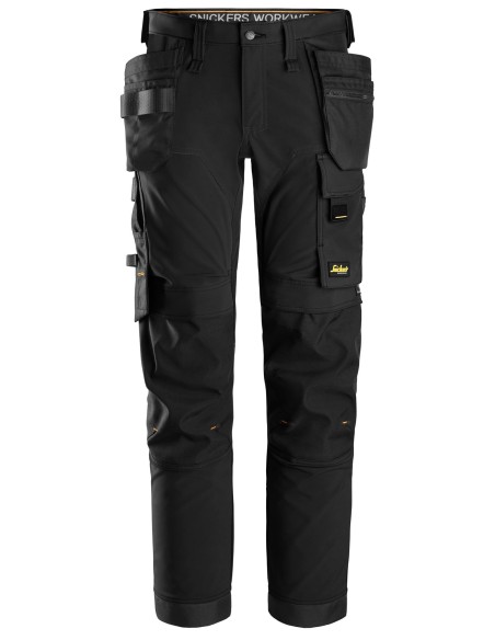 6275 Pantalones largos de trabajo elasticos 4 vias con bolsillos flotantes AllroundWork color negro