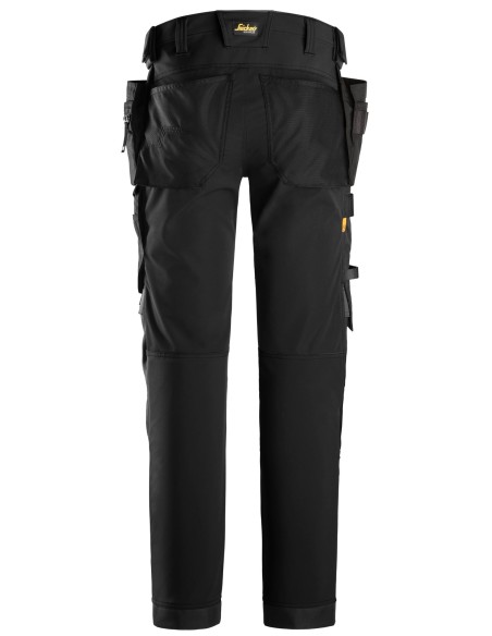6275 Pantalones largos de trabajo elasticos 4 vias con bolsillos flotantes AllroundWork color negro