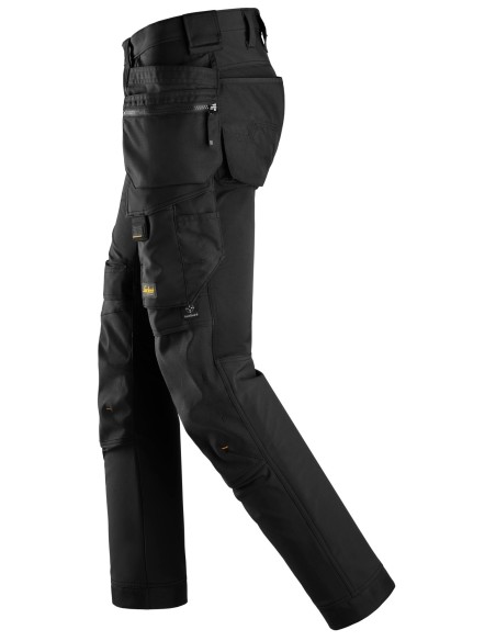 6275 Pantalones largos de trabajo elasticos 4 vias con bolsillos flotantes AllroundWork color negro