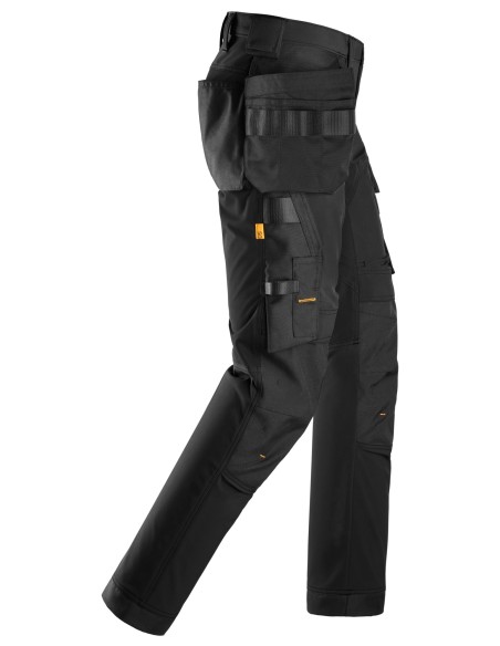 6275 Pantalones largos de trabajo elasticos 4 vias con bolsillos flotantes AllroundWork color negro