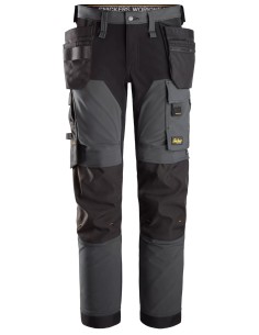6275 Pantalones largos de trabajo elasticos 4 vias con bolsillos flotantes AllroundWork color gris acero