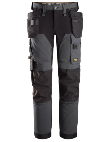 6275 Pantalones largos de trabajo elasticos 4 vias con bolsillos flotantes AllroundWork color gris acero
