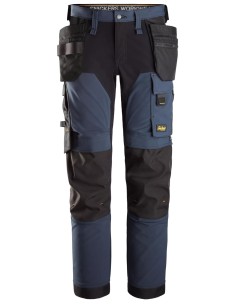 6275 Pantalones largos de trabajo elasticos 4 vias con bolsillos flotantes AllroundWork color azul marino