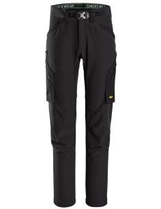 6873 Pantalones largos de trabajo FlexiWork negros elasticos sin bolsillos para rodilleras