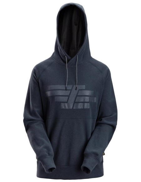 8070 Sudadera mujer AllroundWork Polartec con capucha de rizo color azul marino jaspeado