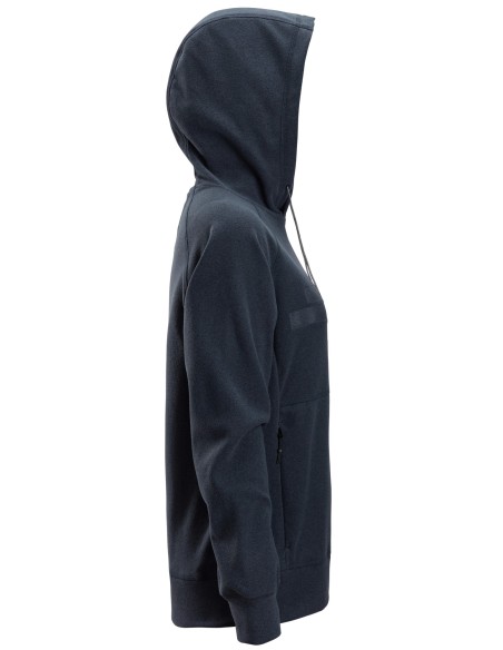 8070 Sudadera mujer AllroundWork Polartec con capucha de rizo color azul marino jaspeado