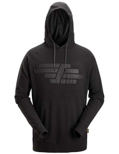 8075 Sudadera AllroundWork Polartec con capucha de rizo color negro