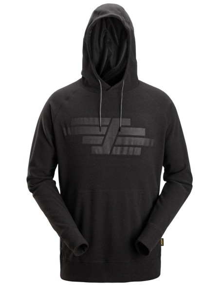 8075 Sudadera AllroundWork Polartec con capucha de rizo color negro