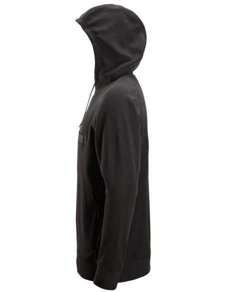 8075 Sudadera AllroundWork Polartec con capucha de rizo color negro