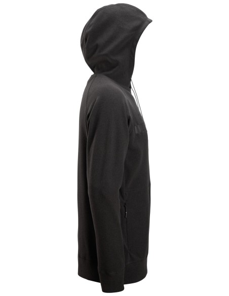 8075 Sudadera AllroundWork Polartec con capucha de rizo color negro