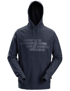 8075 Sudadera AllroundWork Polartec con capucha de rizo color azul marino jaspeado