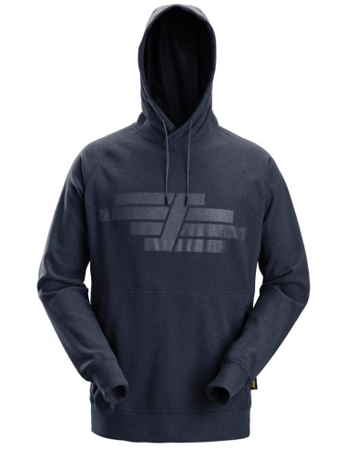 8075 Sudadera AllroundWork Polartec con capucha de rizo color azul marino jaspeado