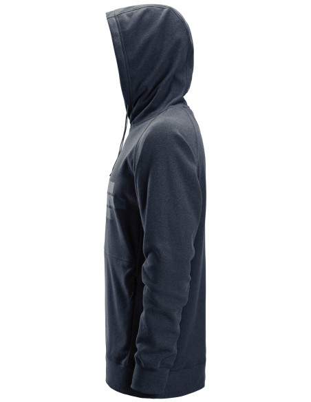 8075 Sudadera AllroundWork Polartec con capucha de rizo color azul marino jaspeado
