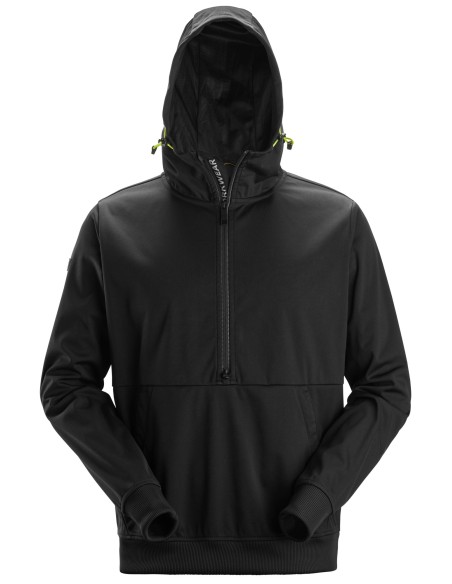 8400 Chaqueta cortavientos elastica FlexiWork negro con capucha y media cremallera
