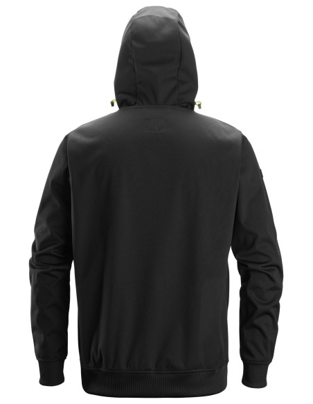 8400 Chaqueta cortavientos elastica FlexiWork negro con capucha y media cremallera