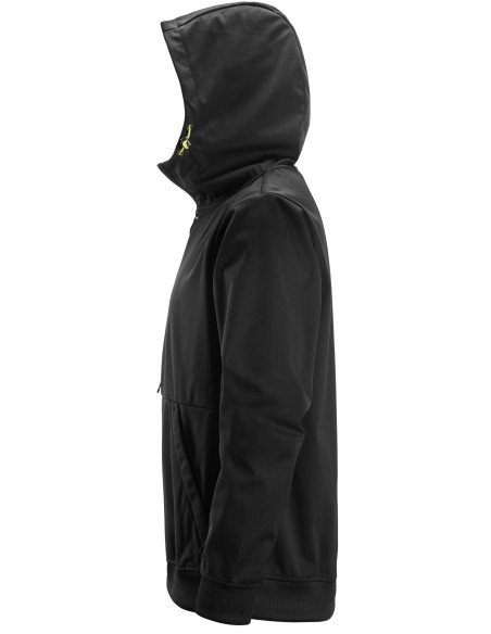 8400 Chaqueta cortavientos elastica FlexiWork negro con capucha y media cremallera