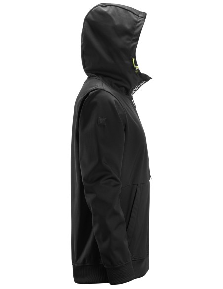8400 Chaqueta cortavientos elastica FlexiWork negro con capucha y media cremallera