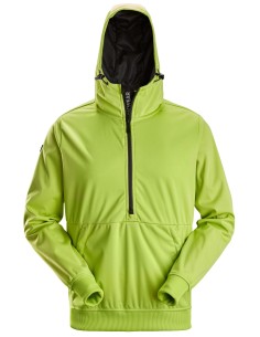 8400 Chaqueta cortavientos elastica FlexiWork verde lima con capucha y media cremallera