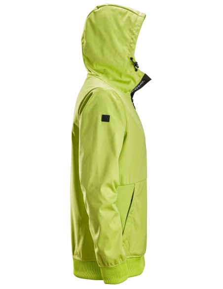 8400 Chaqueta cortavientos elastica FlexiWork verde lima con capucha y media cremallera