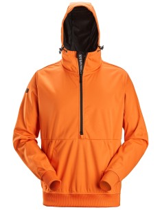 8400 Chaqueta cortavientos elastica FlexiWork naranja con capucha y media cremallera