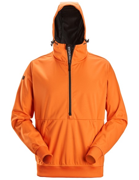 8400 Chaqueta cortavientos elastica FlexiWork naranja con capucha y media cremallera