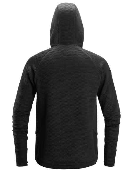 8405 Chaqueta intermedia FlexiWork negra con capucha y cremallera completa