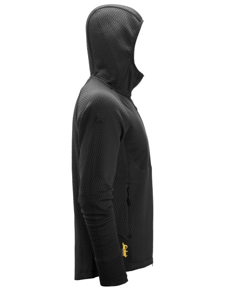 8405 Chaqueta intermedia FlexiWork negra con capucha y cremallera completa