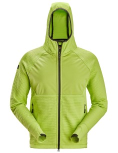 8405 Chaqueta intermedia FlexiWork verde lima con capucha y cremallera completa