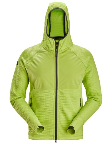 8405 Chaqueta intermedia FlexiWork verde lima con capucha y cremallera completa