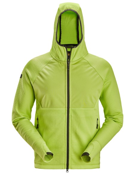 8405 Chaqueta intermedia FlexiWork verde lima con capucha y cremallera completa