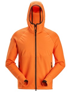 8405 Chaqueta intermedia FlexiWork naranja con capucha y cremallera completa