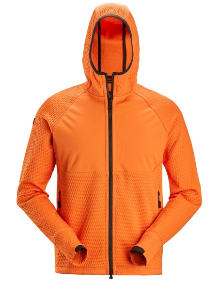 8405 Chaqueta intermedia FlexiWork naranja con capucha y cremallera completa