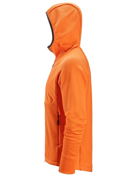 8405 Chaqueta intermedia FlexiWork naranja con capucha y cremallera completa