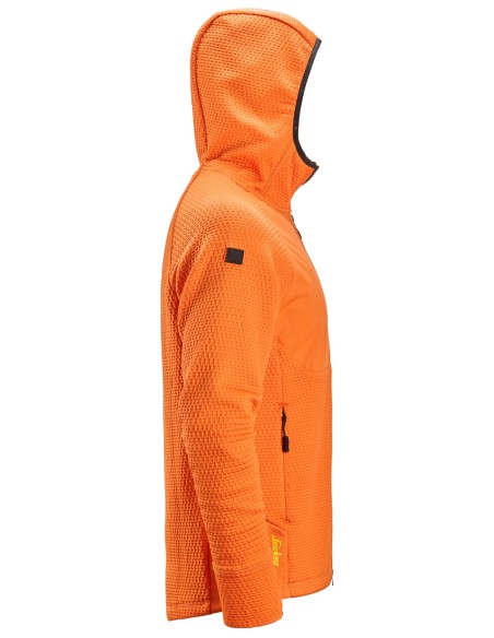 8405 Chaqueta intermedia FlexiWork naranja con capucha y cremallera completa