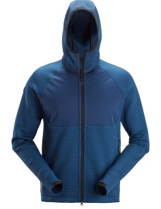 8405 Chaqueta intermedia FlexiWork azul oscuro con capucha y cremallera completa
