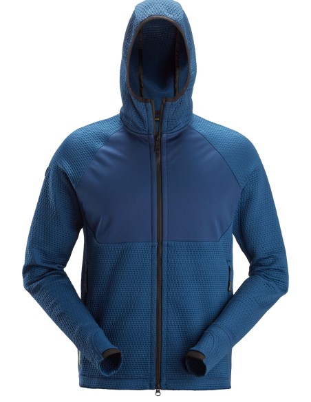 8405 Chaqueta intermedia FlexiWork azul oscuro con capucha y cremallera completa