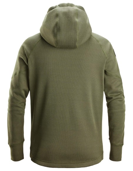 8041 Sudadera con capucha y forro polar Flexiwork verde caqui-negro