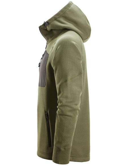 8041 Sudadera con capucha y forro polar Flexiwork verde caqui-negro