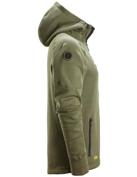 8041 Sudadera con capucha y forro polar Flexiwork verde caqui-negro