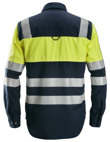 8560 Camisa de manga larga de alta visibilidad clase 1 ProtecWork azul marino-amarillo