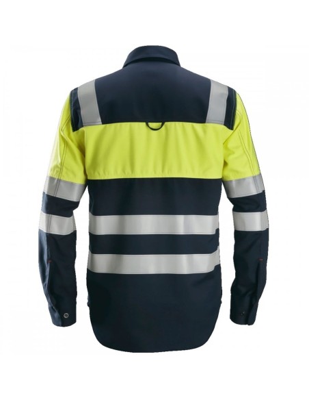 8563 Camisa de manga larga de alta visibilidad clase 1 para soldador ProtecWork azul marino-amarillo