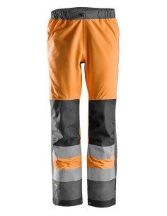 6530 Pantalones largos de trabajo impermeables Waterproof Shell alta visibilidad clase 2 AllroundWork naranja/gris acero
