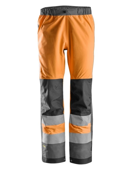 6530 Pantalones largos de trabajo impermeables Waterproof Shell alta visibilidad clase 2 AllroundWork naranja/gris acero