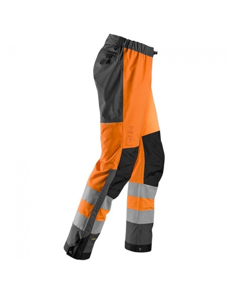 6530 Pantalones largos de trabajo impermeables Waterproof Shell alta visibilidad clase 2 AllroundWork naranja/gris acero