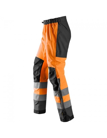6530 Pantalones largos de trabajo impermeables Waterproof Shell alta visibilidad clase 2 AllroundWork naranja/gris acero