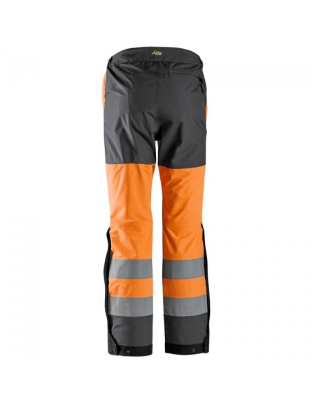 6530 Pantalones largos de trabajo impermeables Waterproof Shell alta visibilidad clase 2 AllroundWork naranja/gris acero